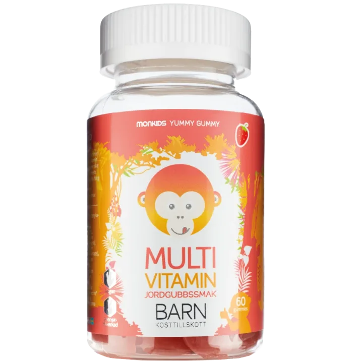 Monkids Multivitamin Barn Jordgubb 60 st Monkids