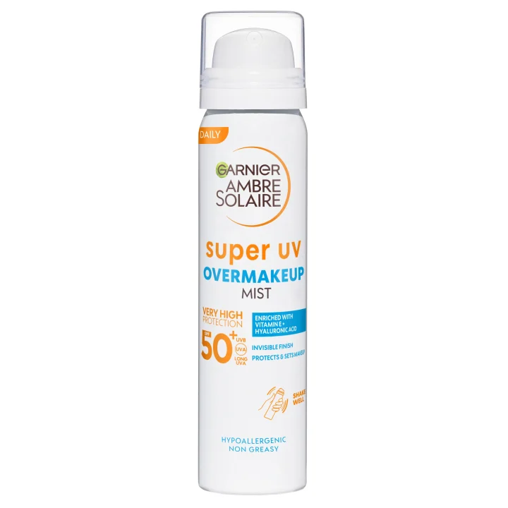 Garnier Ambre Solaire Super UV Over Makeup Mist With Hyaluronic Acid SPF 50, 75 ml Garnier