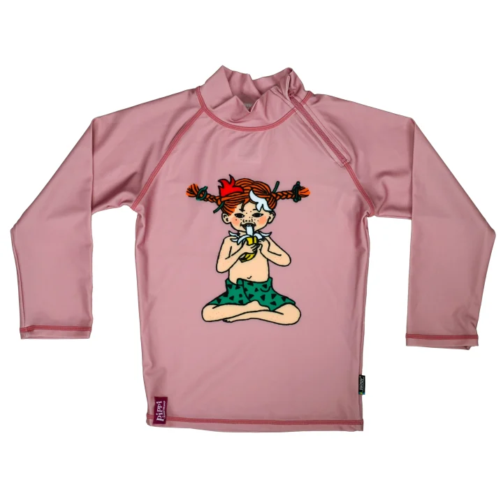 Swimpy UV-tröja Pippi Söderhavet Rosa  98-104 Swimpy