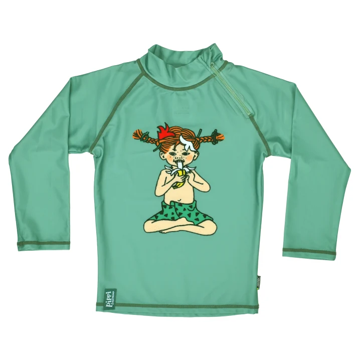 Swimpy UV-Tröja Pippi Söderhavet Grön 98-104 Swimpy