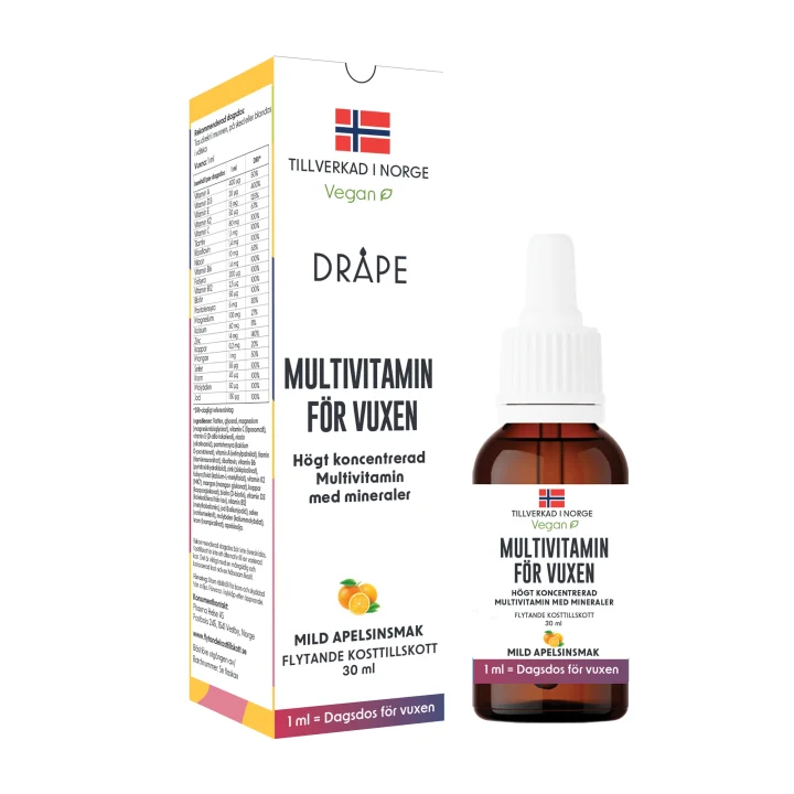 Dråpe Multivitamin Vuxen Droppar 30 ml Dråpe