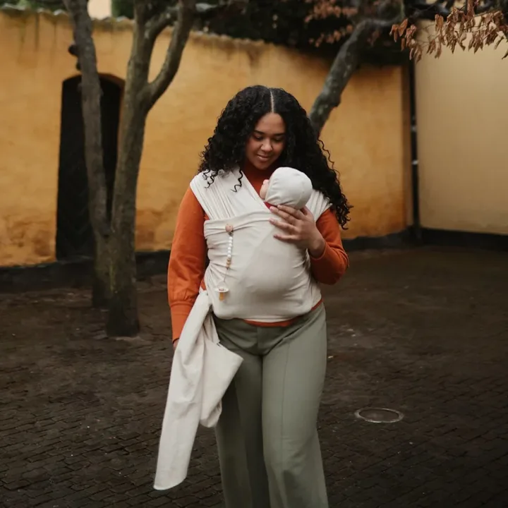 Mushie Baby Carrier Wrap Ivory Mushie