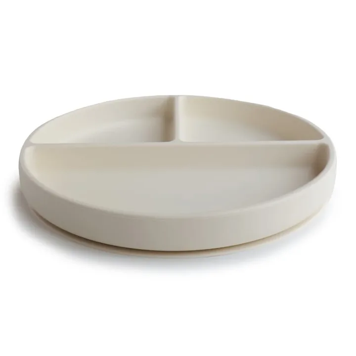 Mushie Silicone Suction Plate Plate Ivory Mushie