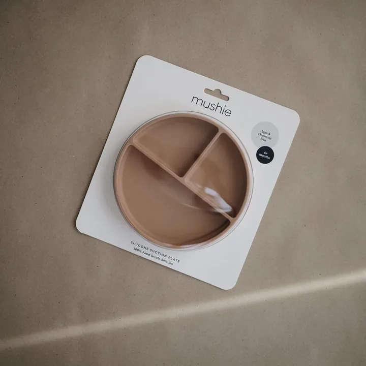 Mushie Silicone Suction Plate Plate Ivory Mushie