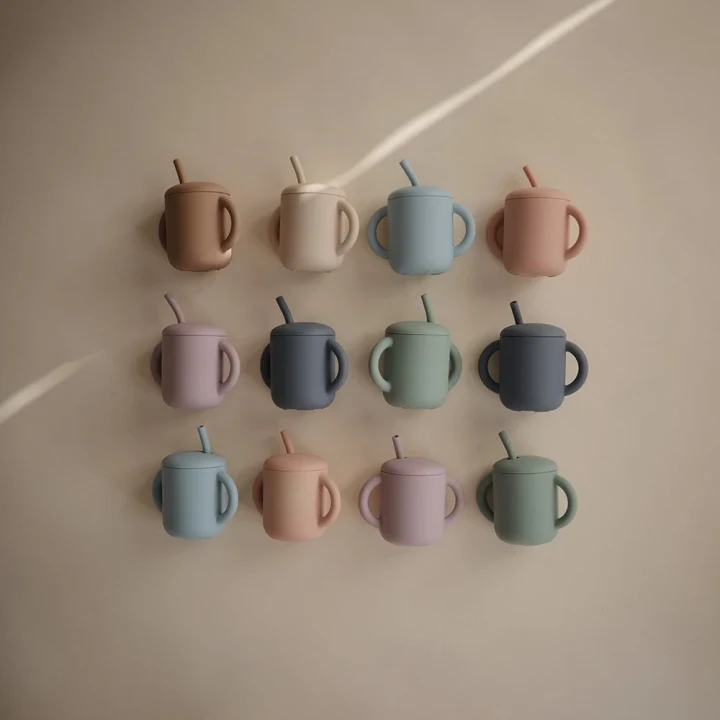 Mushie Silicone Training Cup + Straw 175 ml Blush Mushie