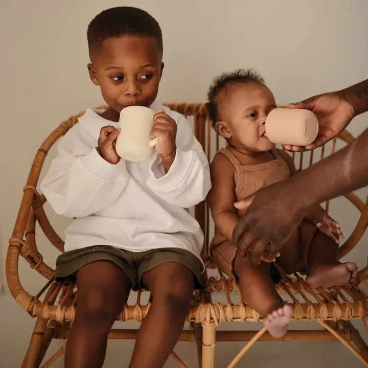 Mushie Silicone Training Cup + Straw 175 ml Blush Mushie