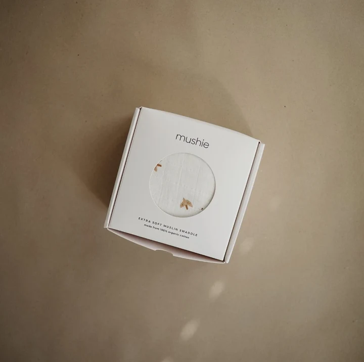 Mushie Muslin Swaddle Blanket Boats Mushie