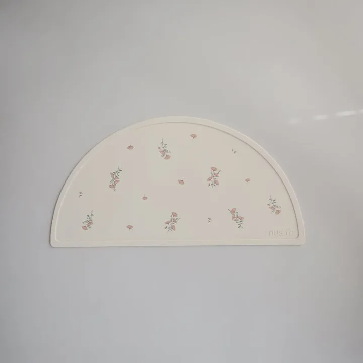 Mushie Silicone Mat Pink Flowers Mushie