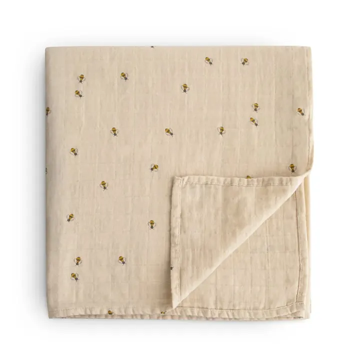Mushie Muslin Swaddle Bees Mushie