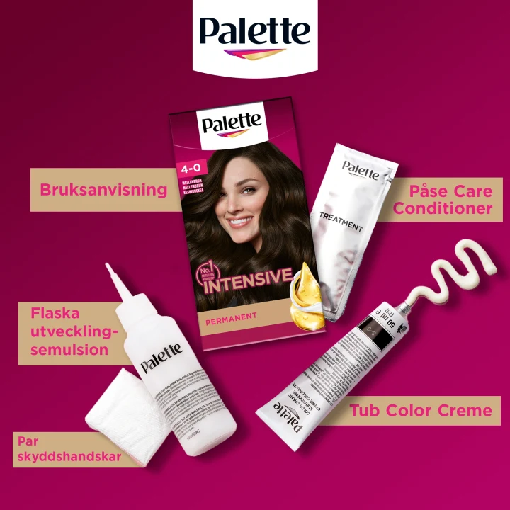 Palette Intensive Creme Coloration 4-0 Mellanbrun Palette
