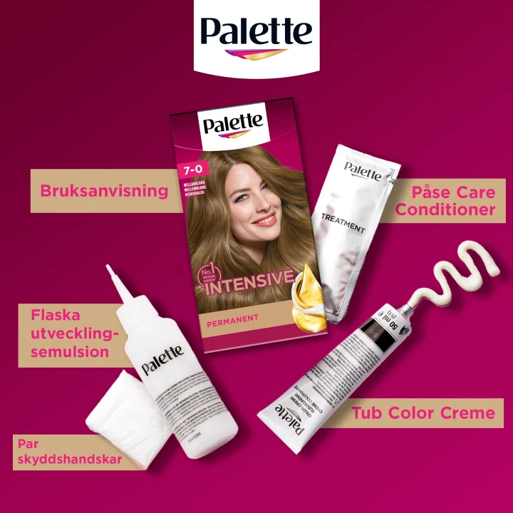 Palette Intensive Creme Coloration 7-0 Mellanblond Palette