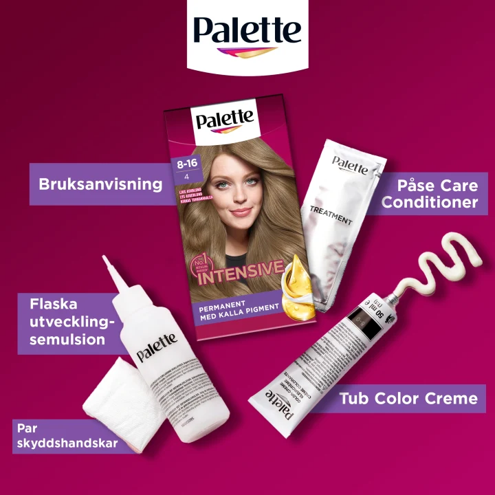 Palette Intensive Creme Coloration 8-16 Ljus Askblond Palette
