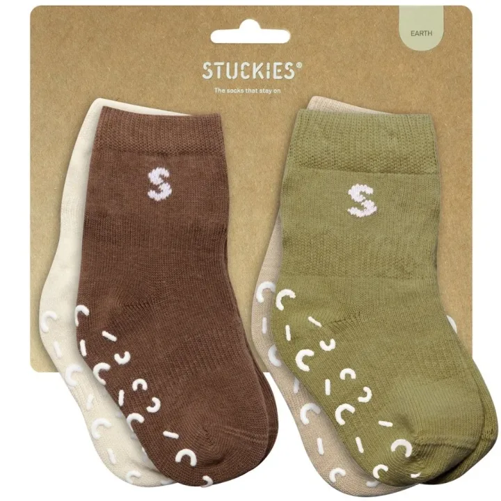STUCKIES Strumpor i bomull Earth 4- pack 25/27 STUCKIES
