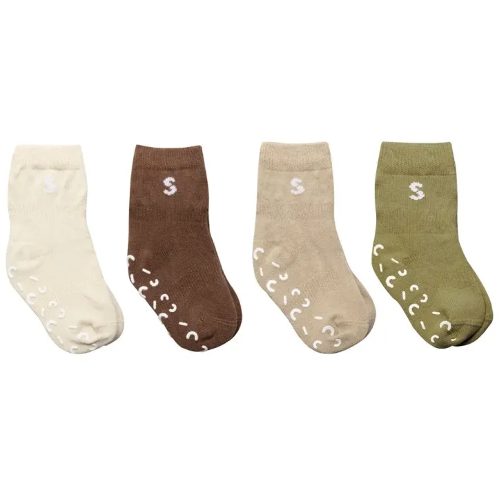 STUCKIES Strumpor i bomull Earth 4- pack 25/27 STUCKIES