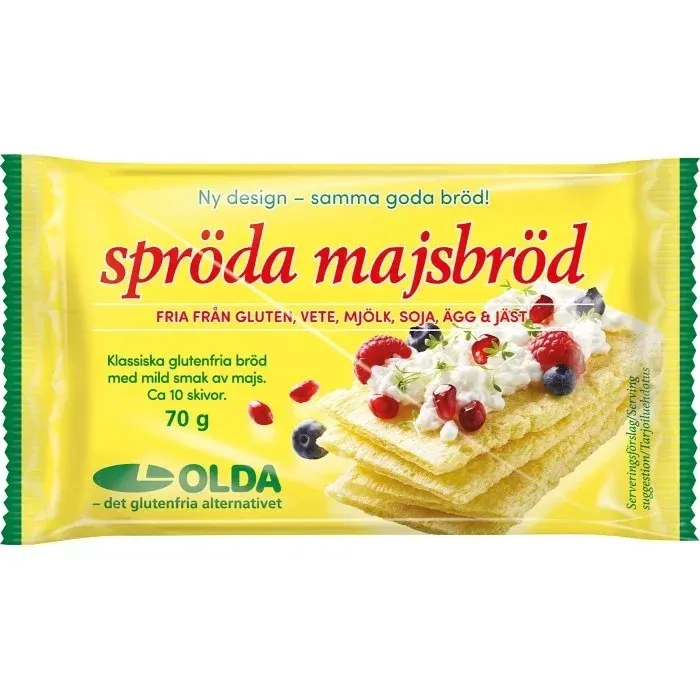 Olda Spröda Majsbröd 6x70 g Olda