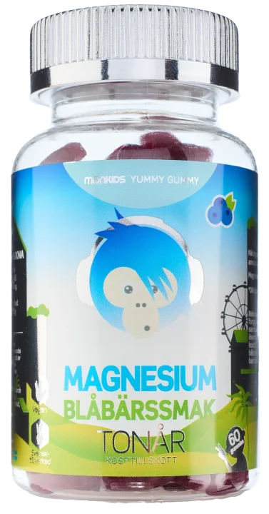 Monkids Magnesium Tonår Blåbär 60 st Monkids