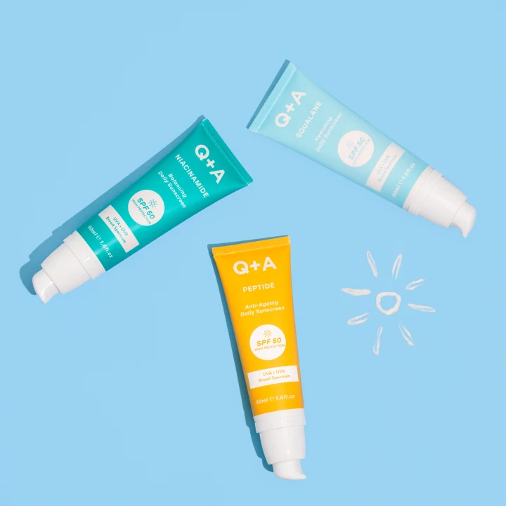 Q+A SPF 50 Peptide Sunscreen 50 ml Q+A