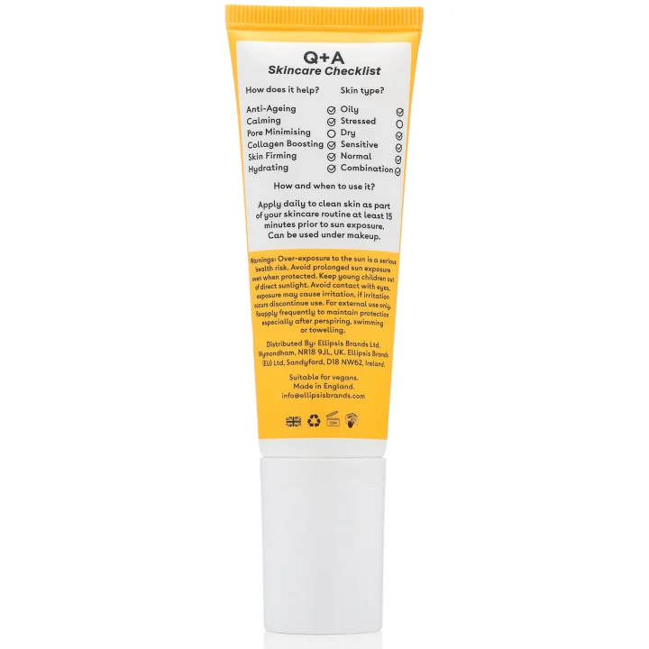 Q+A SPF 50 Peptide Sunscreen 50 ml Q+A