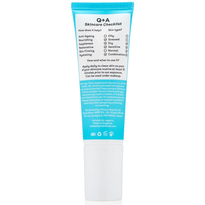 Q+A Squalane Sunscreen SPF 50, 50 ml Q+A