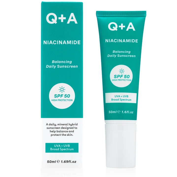 Q+A Niacinamide Balancing Daily Sunscreen SPF 50, 50 ml Q+A
