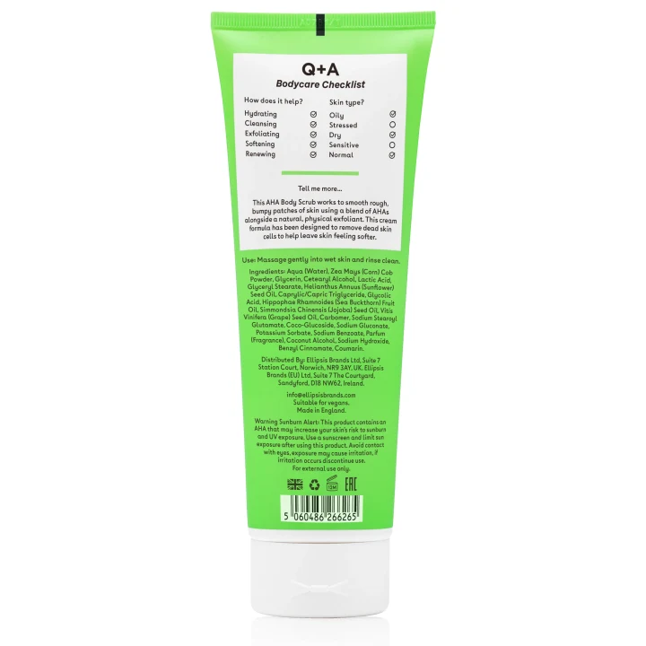 Q+A AHA Exfoliator Body Scrub 250 ml Q+A