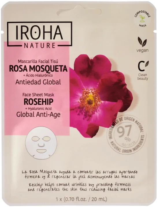 Iroha Nature Anti-Age Rosehip Face Sheet Mask 20 ml Iroha Nature