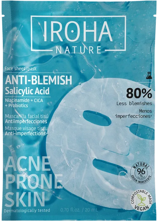 Iroha Nature Anti-Blemish Salicylic Acid Face Sheet Mask 20 ml Iroha Nature