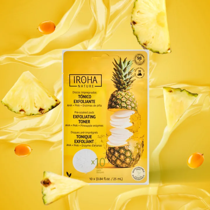Iroha Nature Exfoliating Toner Pads AHA + PHA + Pinapple Enzymes 10 st Iroha Nature