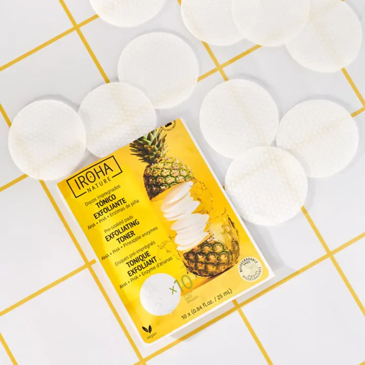 Iroha Nature Exfoliating Toner Pads AHA + PHA + Pinapple Enzymes 10 st Iroha Nature