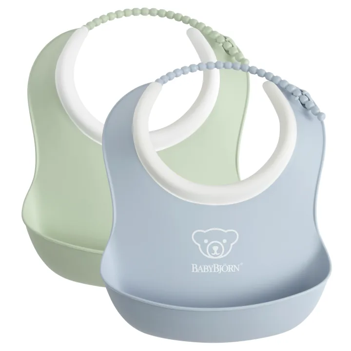 BabyBjörn Liten Haklapp Blekgrön/ Blekblå 2 st Babybjörn