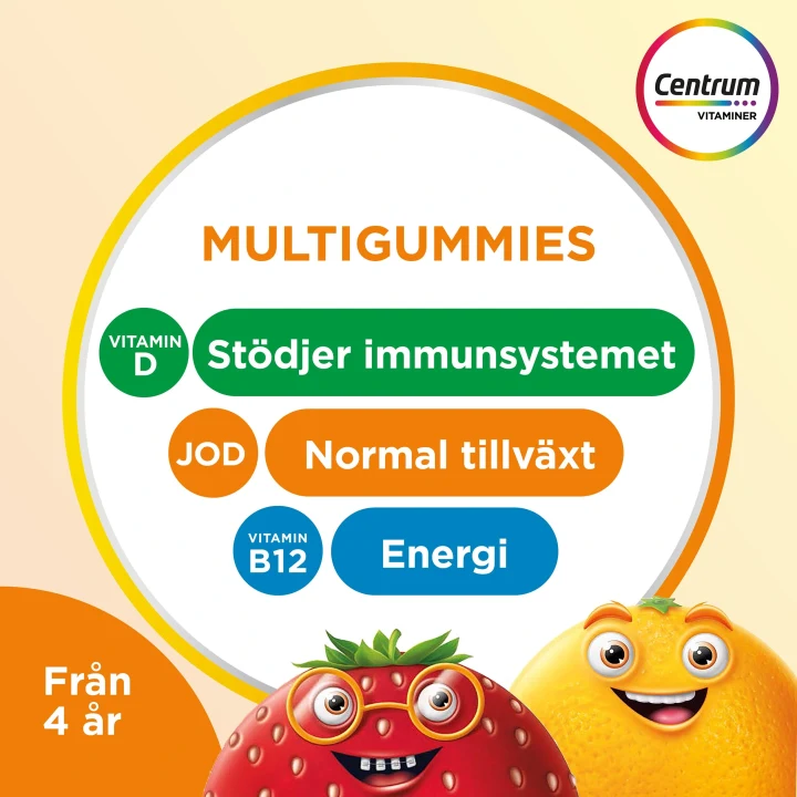 Centrum Barn Multivitamin Gummies Jordgubb & Apelsin 60 st centrum