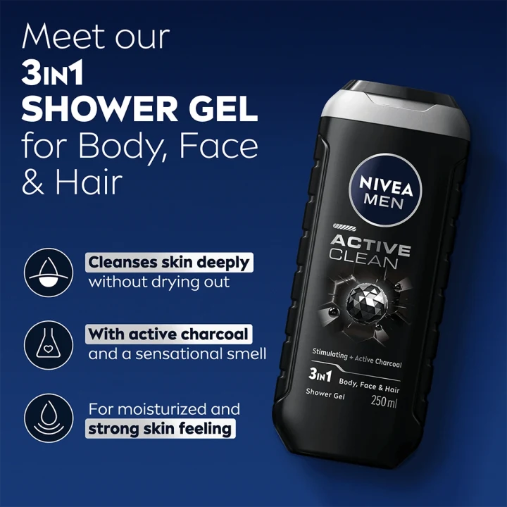 Nivea Men Active Clean Shower Gel 250 ml Nivea