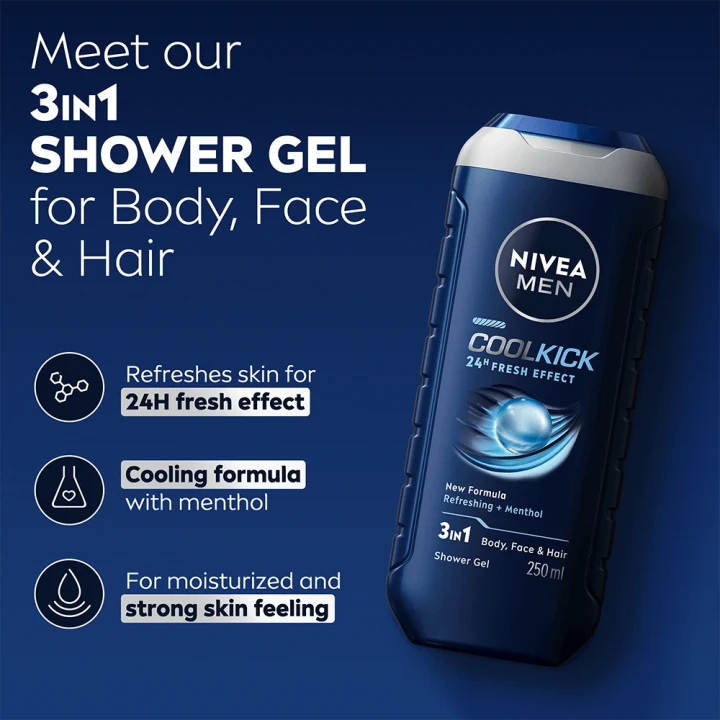 Nivea Men Cool Kick Shower Gel 250 ml Nivea