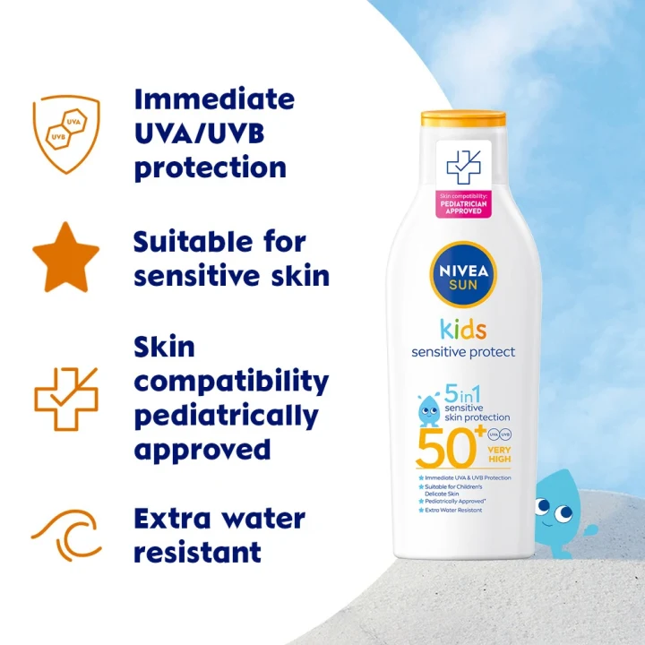 Nivea Sun Kids Sensitive Protect & Play Sun Lotion SPF 50+, 200 ml Nivea