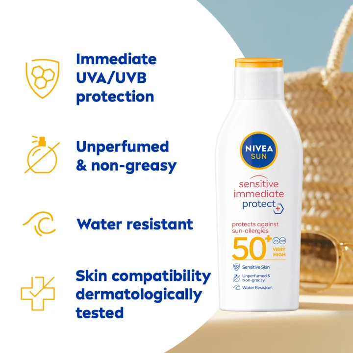 Nivea Sun Sensitive Immediate Protect Sun Lotion SPF 50+, 200 ml Nivea