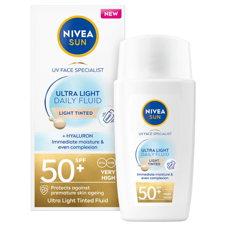 Nivea Sun UV Face Ultra Light Daily Fluid Tinted SPF 50+, 40 ml Light Nivea