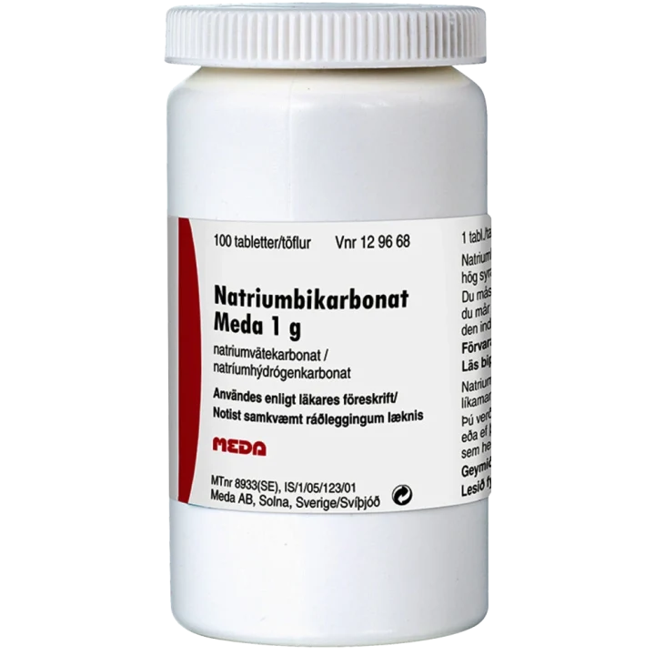 Natriumbikarbonat Meda tablett 1 g 100 st Natriumbikarbonat
