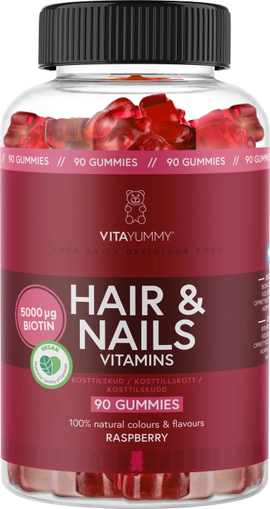 VitaYummy Hair & Nails Raspberry 90 st VitaYummy