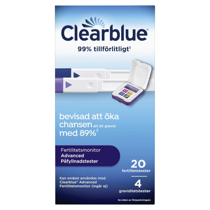 Clearblue 20 Ägglossningstester & 4 Graviditetstester till Clearblue Advanced Fertilitetsmonitor Clearblue