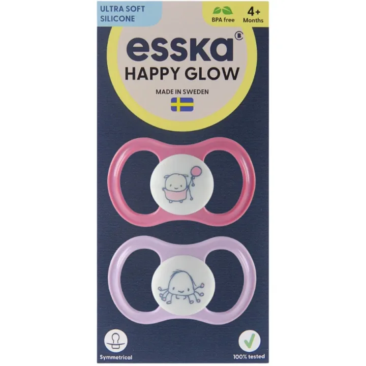 ESSKA Happy Glow 4+m Silikon Rosa 2-pack Esska