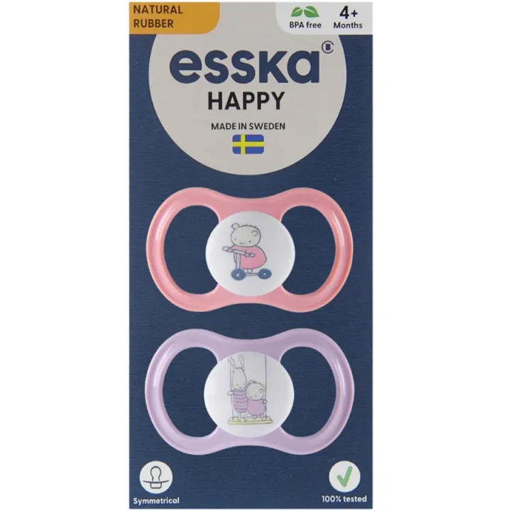 ESSKA Happy 4+m Latex Rosa 2-pack Esska