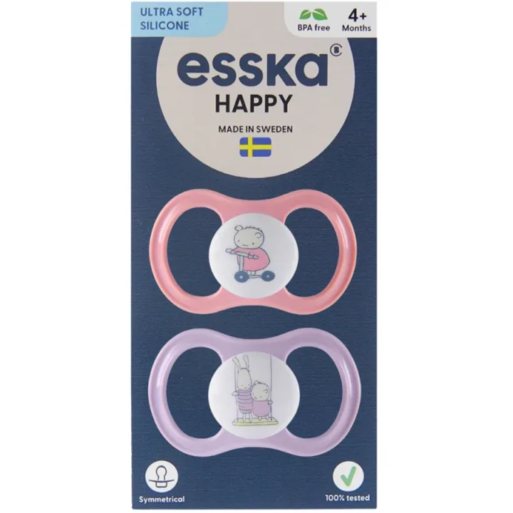 ESSKA Happy 4+m Silikon Rosa 2-pack Esska