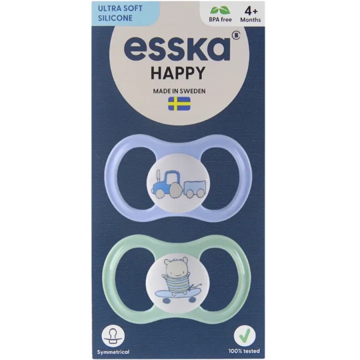 ESSKA Happy 4+m Silikon Blå 2-pack Esska