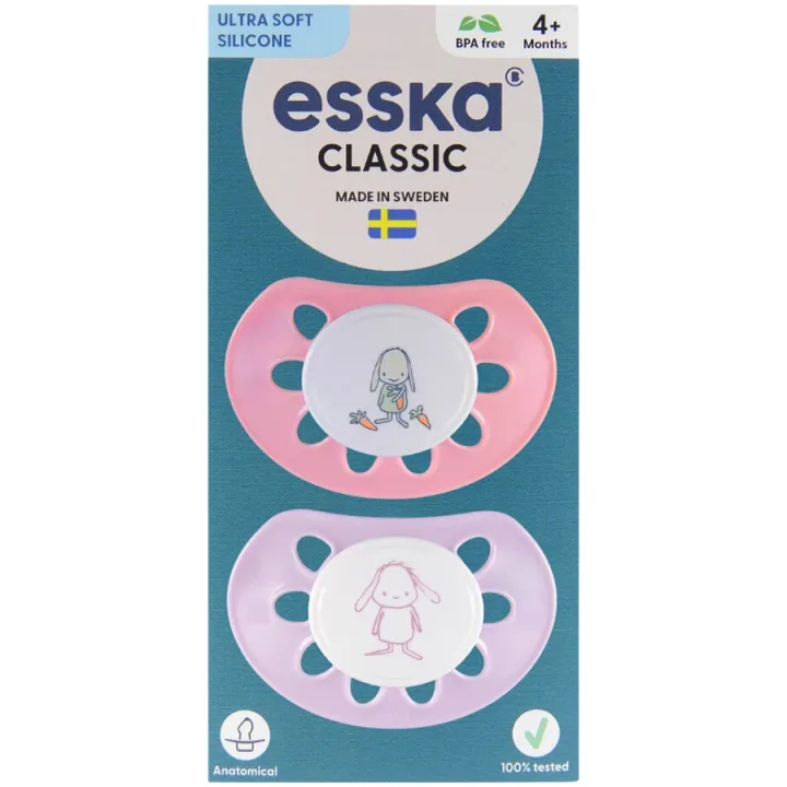 ESSKA Classic 4+m Silikon Rosa 2-pack Esska