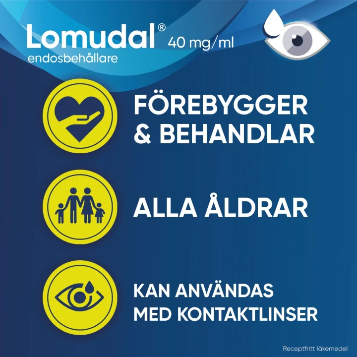 Lomudal ögondroppar endosbehållare 40 mg/ml 20x0,35 ml Lomudal