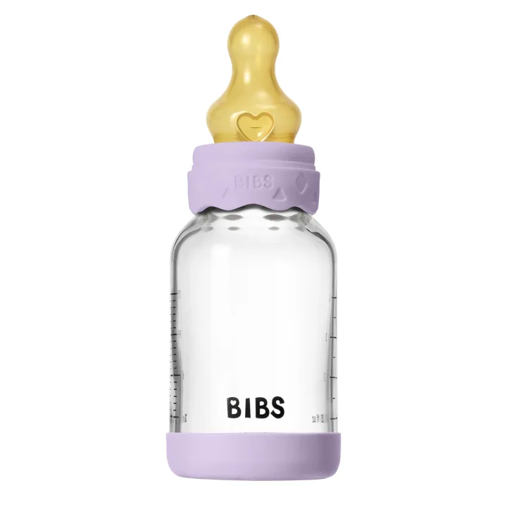 BIBS Glass Boheme Baby Bottle Latex SlowFlow Violet Sky 120 ml Bibs