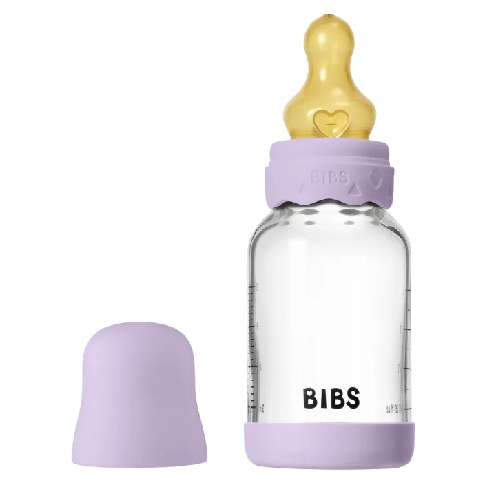 BIBS Glass Boheme Baby Bottle Latex SlowFlow Violet Sky 120 ml Bibs