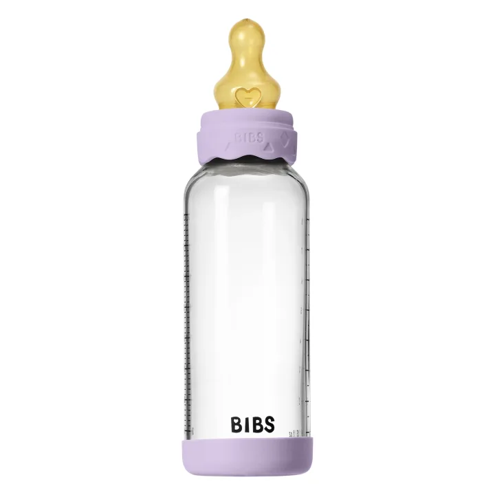 BIBS Glass Boheme Baby Bottle Latex MediumFlow VioletSky 240 ml Bibs
