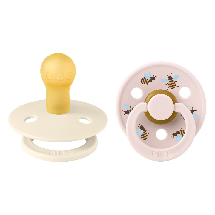 BIBS Napp Studio Colour Bumblebee Latex Ivory Mix 2-pack Size 1 Bibs