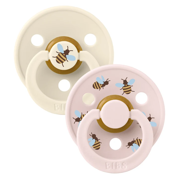 BIBS Napp Studio Colour Bumblebee Latex Ivory Mix 2-pack Size 2 Bibs